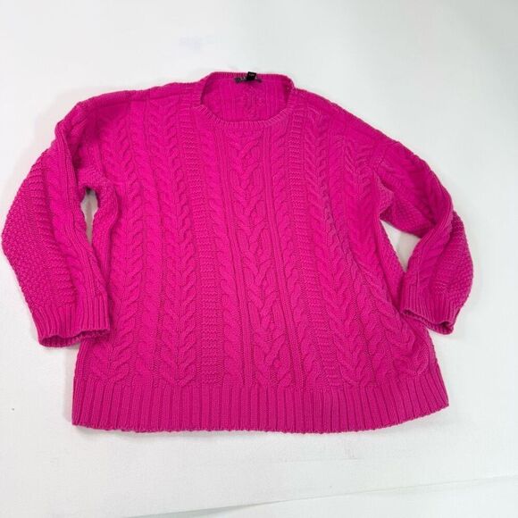 Lauren Ralph Lauren Sweater Womens 2X Pink Cable Knit Long Sleeve Pullover - Picture 1 of 8